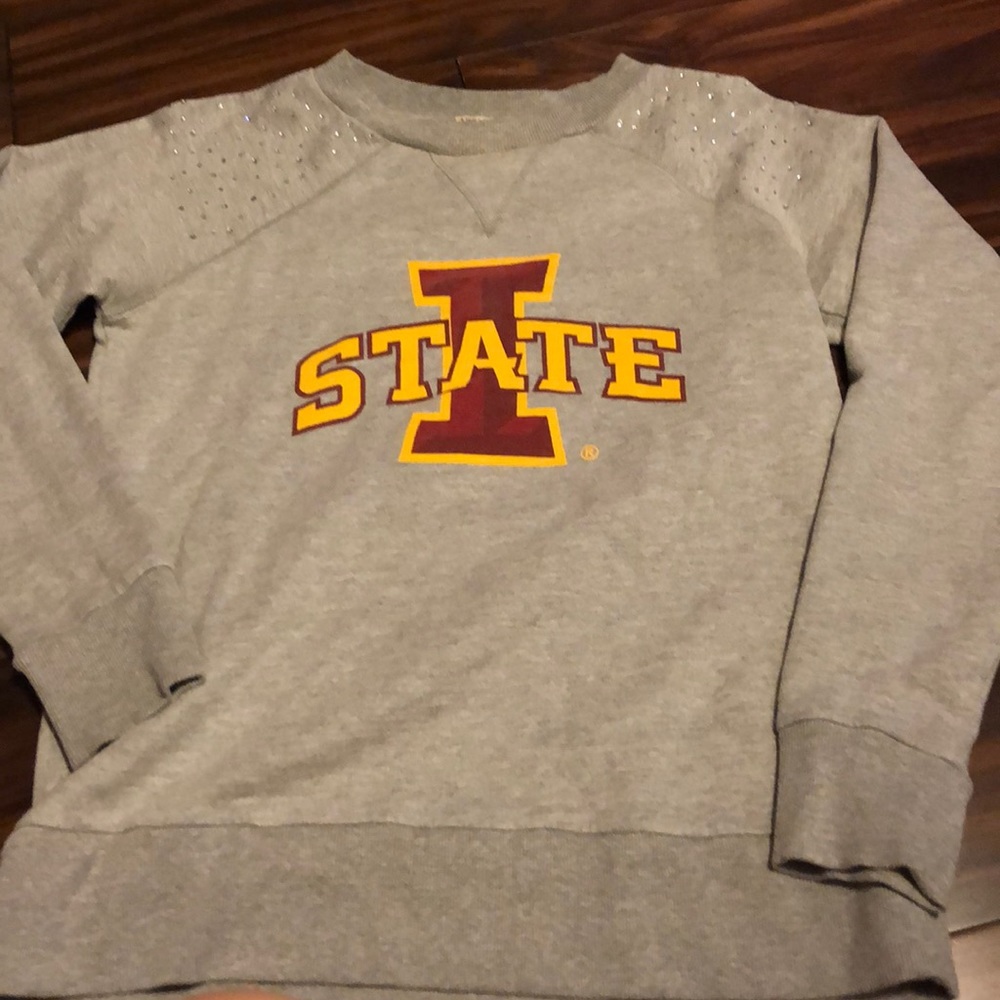 ISU sweatshirt with  rhinestones on the shoulders